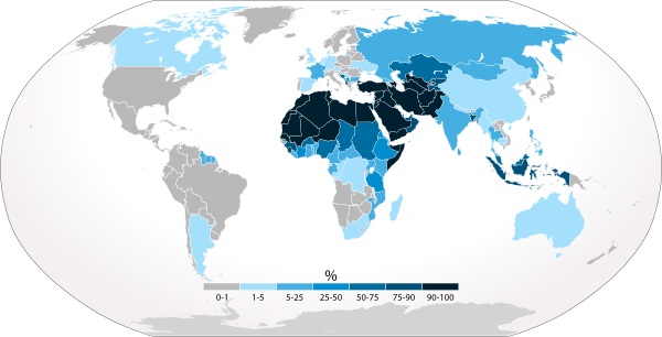 Mapa dos países islâmicos pelo mundo ²