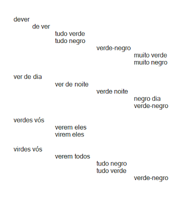 Poema concretista Ponteio, de Manuel Bandeira.