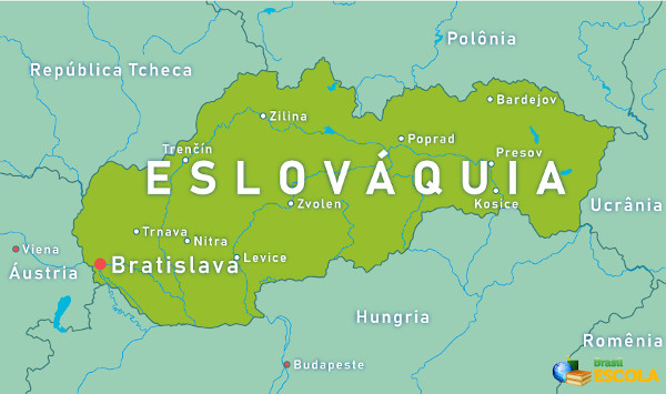 Mapa da Eslováquia