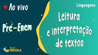 "Pré-Enem | Leitura e interpretação de textos" escrito sobre fundo verde