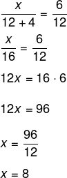 Cálculo para encontrar o valor de x em triângulo por meio do teorema da bissetriz externa