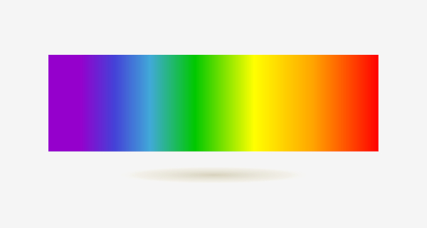 O espectro visível, que vai de 400 nm (violeta) a 700 nm (vermelho).