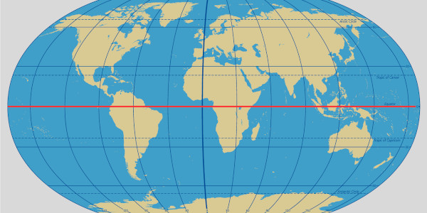 A Linha do Equador é uma linha imaginária que divide o planeta em Hemisfério Norte e Hemisfério Sul. Corresponde ao paralelo de 0º de latitude.