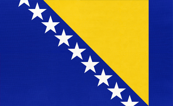 Bandeira da Bósnia e Herzegovina.