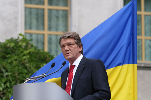 O ex-presidente ucraniano Viktor Yuschenko em Kiev, na Ucrânia, em 2007.