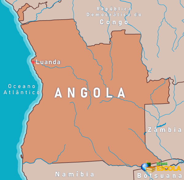 Mapa da Angola.