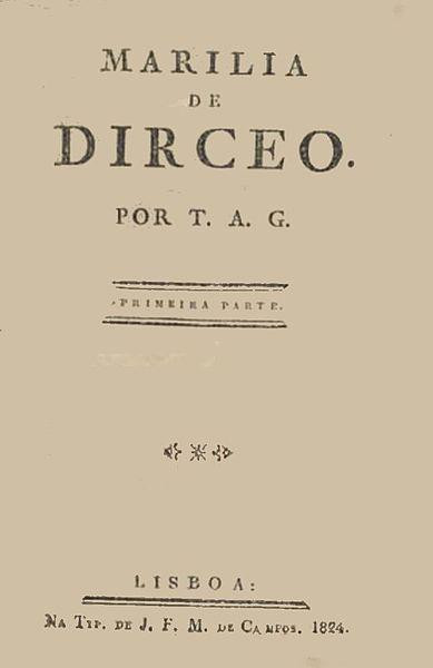 Capa do livro “Marília de Dirceu”, de Tomás Antônio Gonzaga.