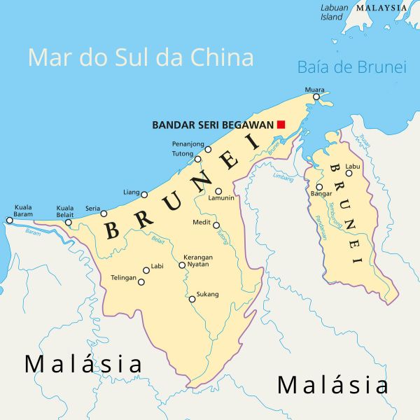 Mapa de Brunei