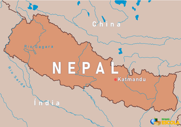 Mapa do Nepal.
