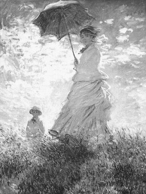 Pintura “Mulher com sombrinha”, de Monet