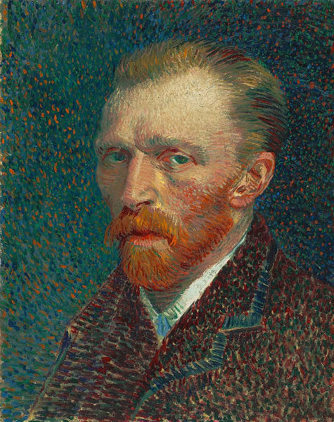 “Autorretrato” (1887) de Vincent van Gogh, o mais famoso pintor pós-impressionista.