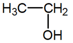 Fórmula estrutural do etanol.