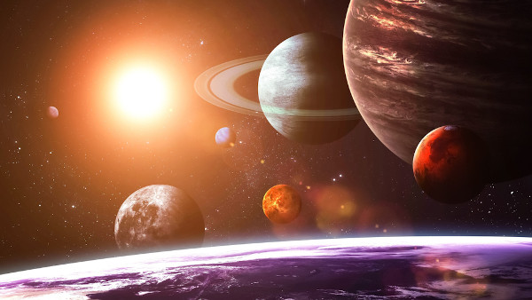 Superfície terrestre e outros planetas do Sistema Solar