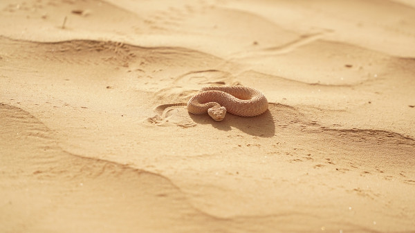 Víbora-de-chifre no deserto