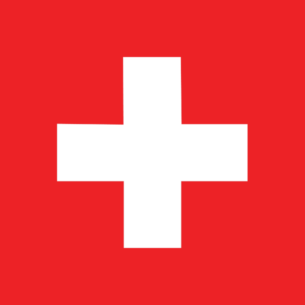 Bandeira da Suíça, uma das únicas bandeiras nacionais com formato quadrangular.