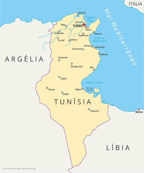 Mapa da Tunísia
