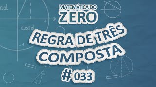 "Matemática do Zero | Regra de três composta" escrito sobre fundo azul