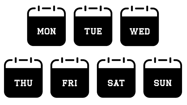 Days of the week: Dias da semana em inglês - Estudo Kids