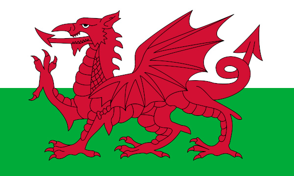 Bandeira do País de Gales.