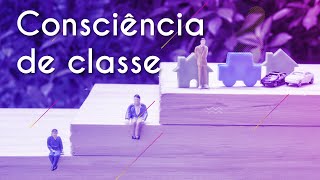 Texto"Consciência de classe" próximo a uma representação do que é Consciência de classe.