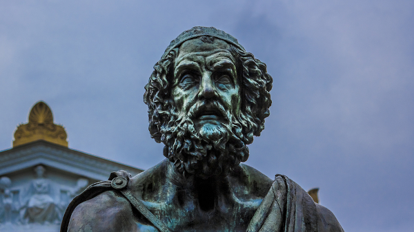 Estátua de Homero, principal poeta da Grécia Antiga.