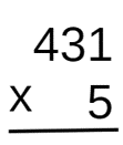 Multiplicação entre os números 431 e 5.