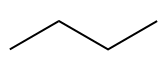 Estrutura utilizada na nomenclatura do hidrocarboneto butano, um alcano.