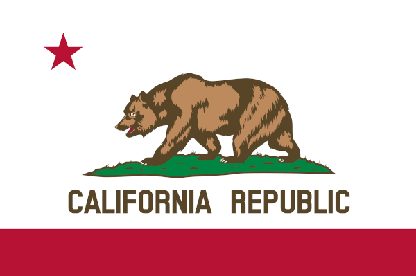 Bandeira do estado da Califórnia, um dos 50 estados dos Estados Unidos.