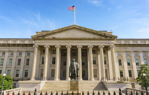 Sede do Departamento do Tesouro dos Estados Unidos, em Washington, D.C., uma das instituições do Consenso de Washington.