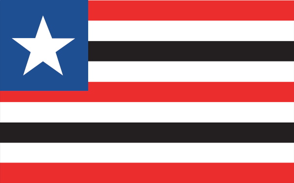 Bandeira do Maranhão, estado do Nordeste.