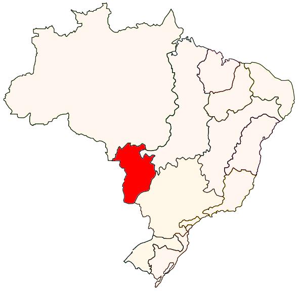 Localização da bacia do Paraguai, parte da hidrografia do Brasil.