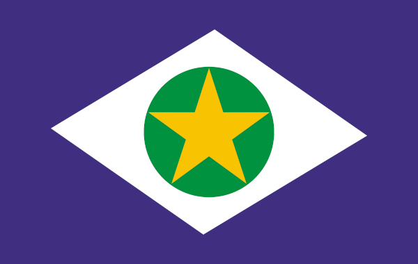 Bandeira de Mato Grosso, estado do Centro-Oeste.