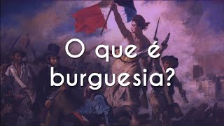 Escrito"O que é burguesia?" sobre uma pintura que retrata as revoluções burguesas.