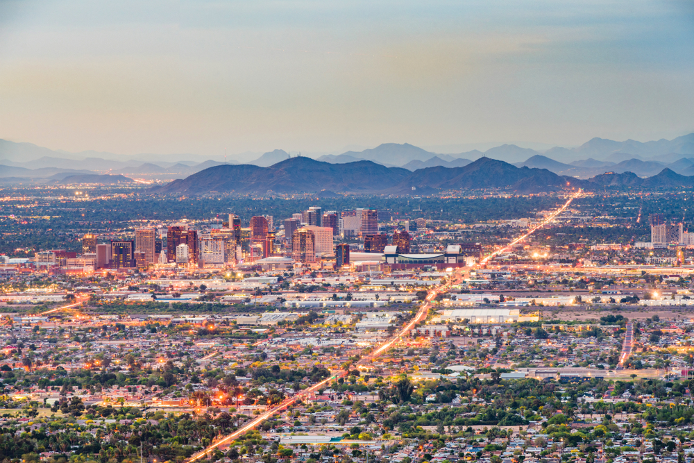 Vista panorâmica de Phoenix, no Arizona.