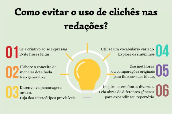 Dicas de como evitar clichês em redações.