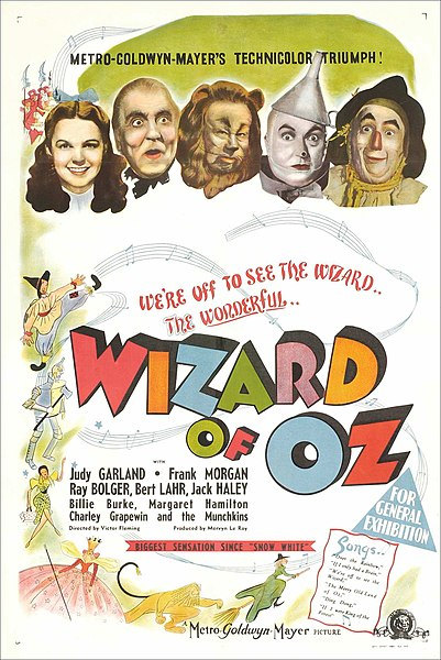 Cartaz do filme O mágico de Oz, um dos livros que viraram filmes.