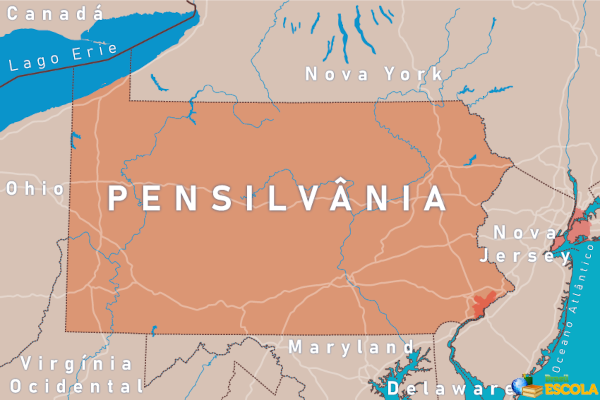 Mapa da Pensilvânia. 