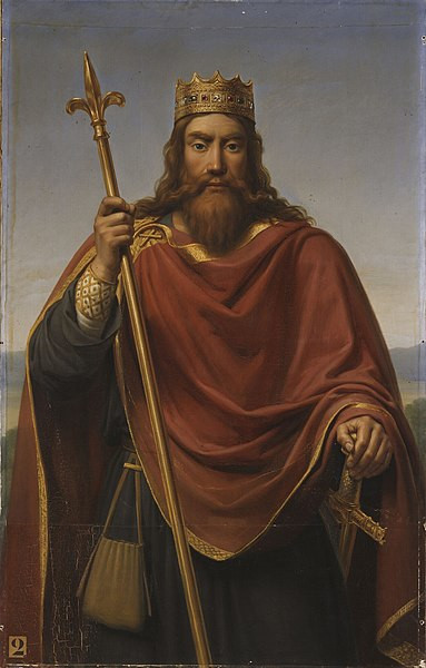 Clóvis, rei dos francos. A fusão política com os bárbaros também contribuiu com a queda do Império Romano. 