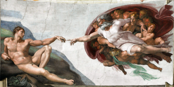“A criação de Adão”, de Michelangelo, é um exemplo de arte renascentista, um dos períodos da história da arte.