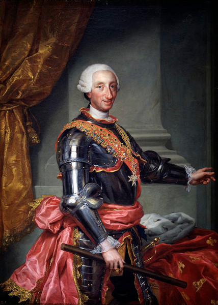 Retrato de Carlos III, déspota esclarecido espanhol.