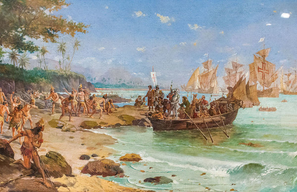 “Desembarque de Pedro Álvares Cabral em Porto Seguro”, obra que retrata uma parte importante da história do Brasil.
