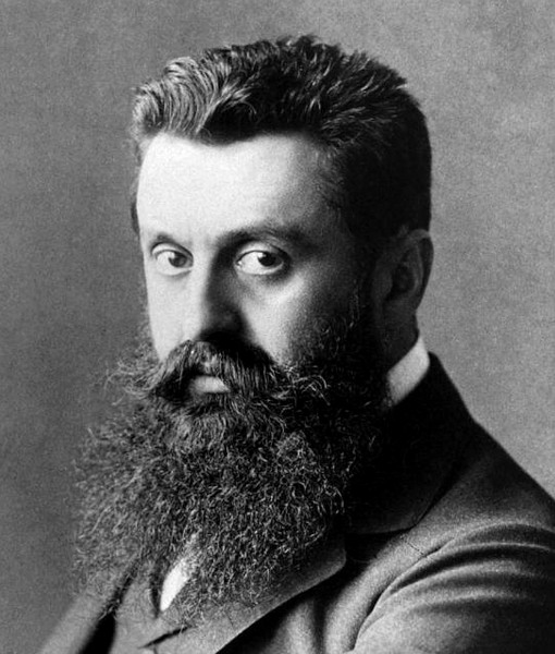 Fotografia de Theodor Herzl, o principal teórico do sionismo, movimento que surgiu devido à diáspora judaica.