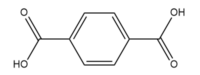 Cadeia carbônica do ácido tereftálico em texto sobre esterificação.