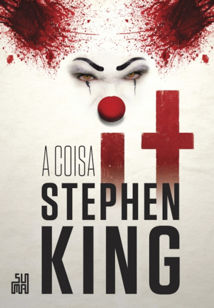 Rosto de palhaço em capa do livro IT, de Stephen King.