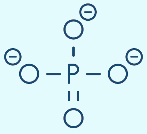 Fórmula química do fosfato.
