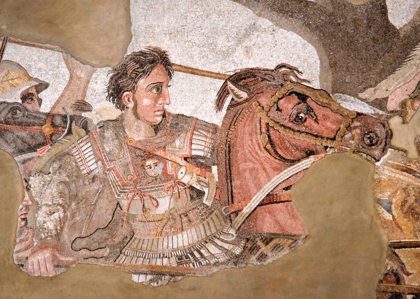 Fragmento de antigo mosaico romano com imagem de Alexandre, o Grande, um dos símbolos do Período Helenístico.
