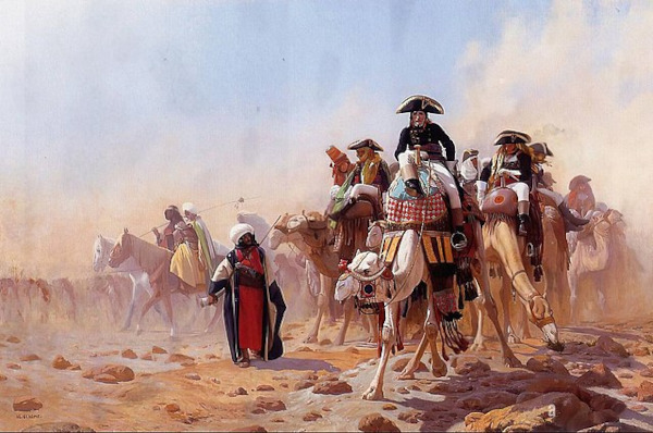 Napoleão e suas tropas retornando do Egito. Ele organizou um golpe de Estado que derrubou o Diretório.