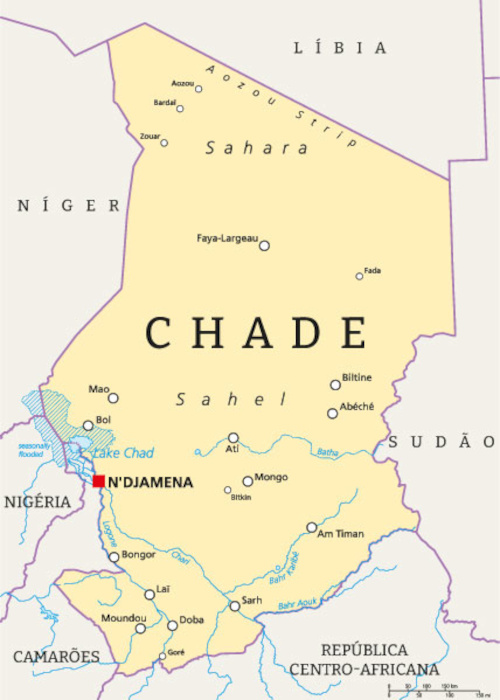 Mapa do Chade.