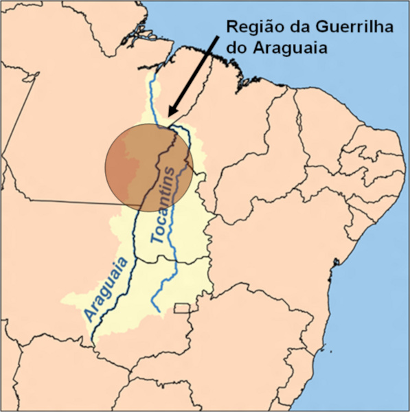  Mapa da região da Guerrilha do Araguaia.