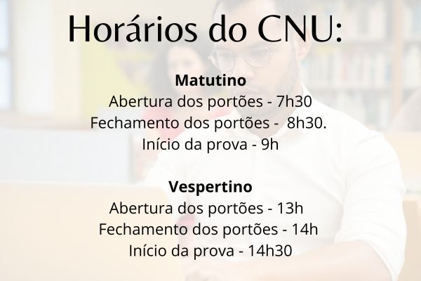 Lista de horários das provas do CNU.